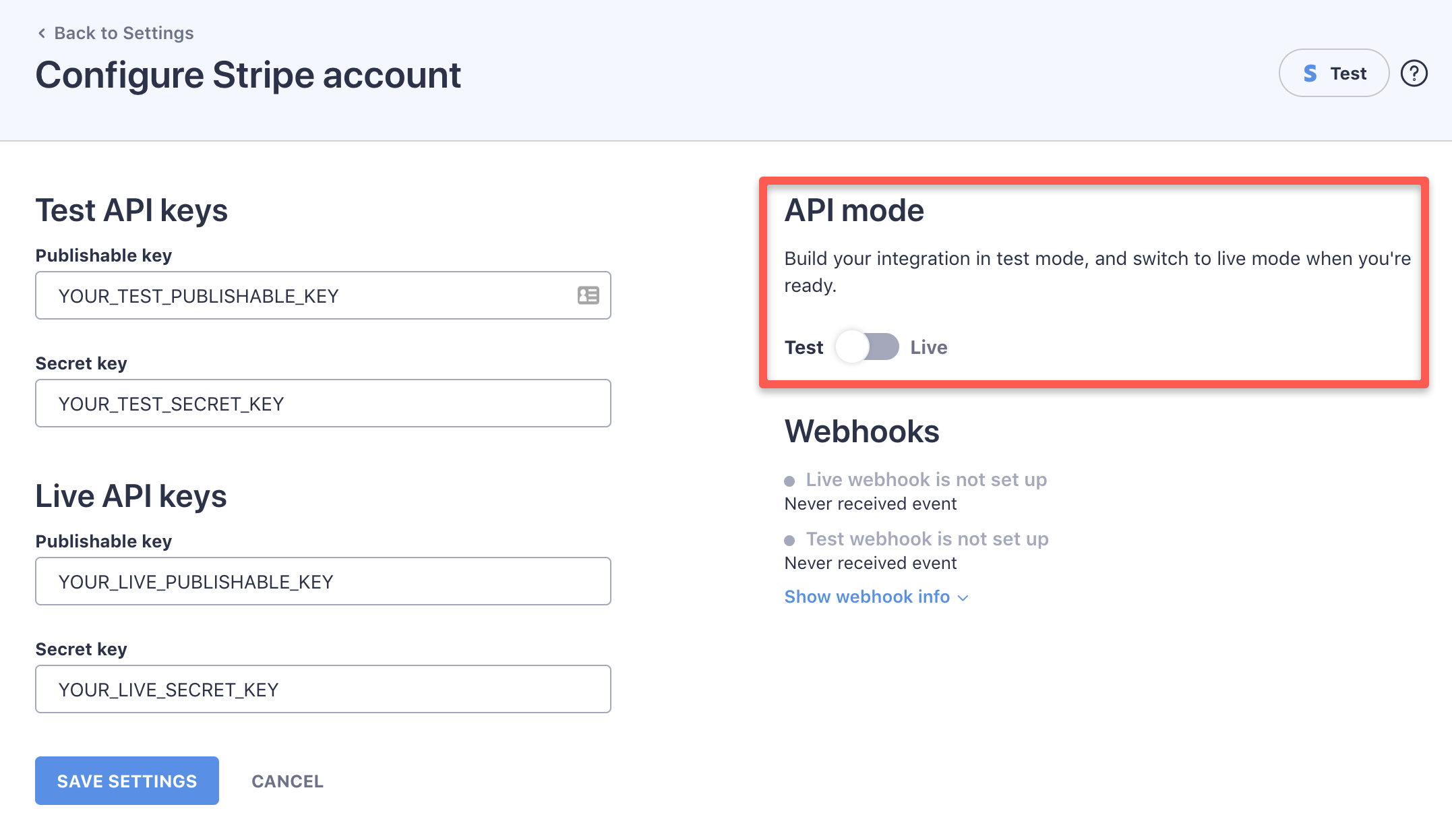 Stripe API Keys