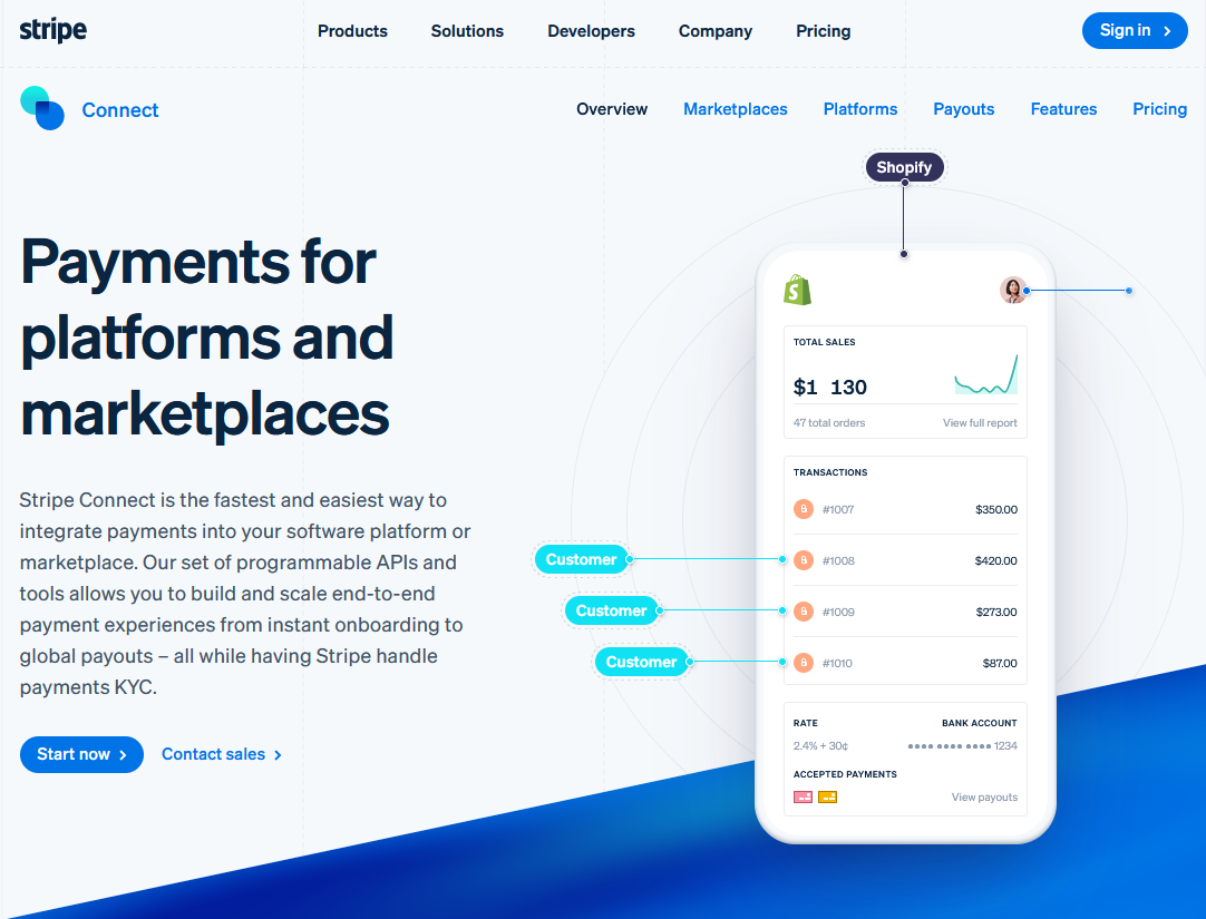 Stripe Connect is a global money router and payout engine for online marketplaces and platforms.