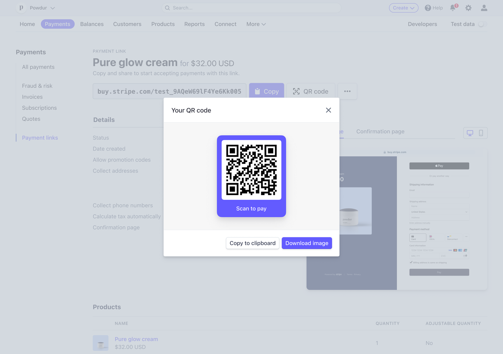 Direct ‑ Checkout Links & QR - Create links and QR codes to send