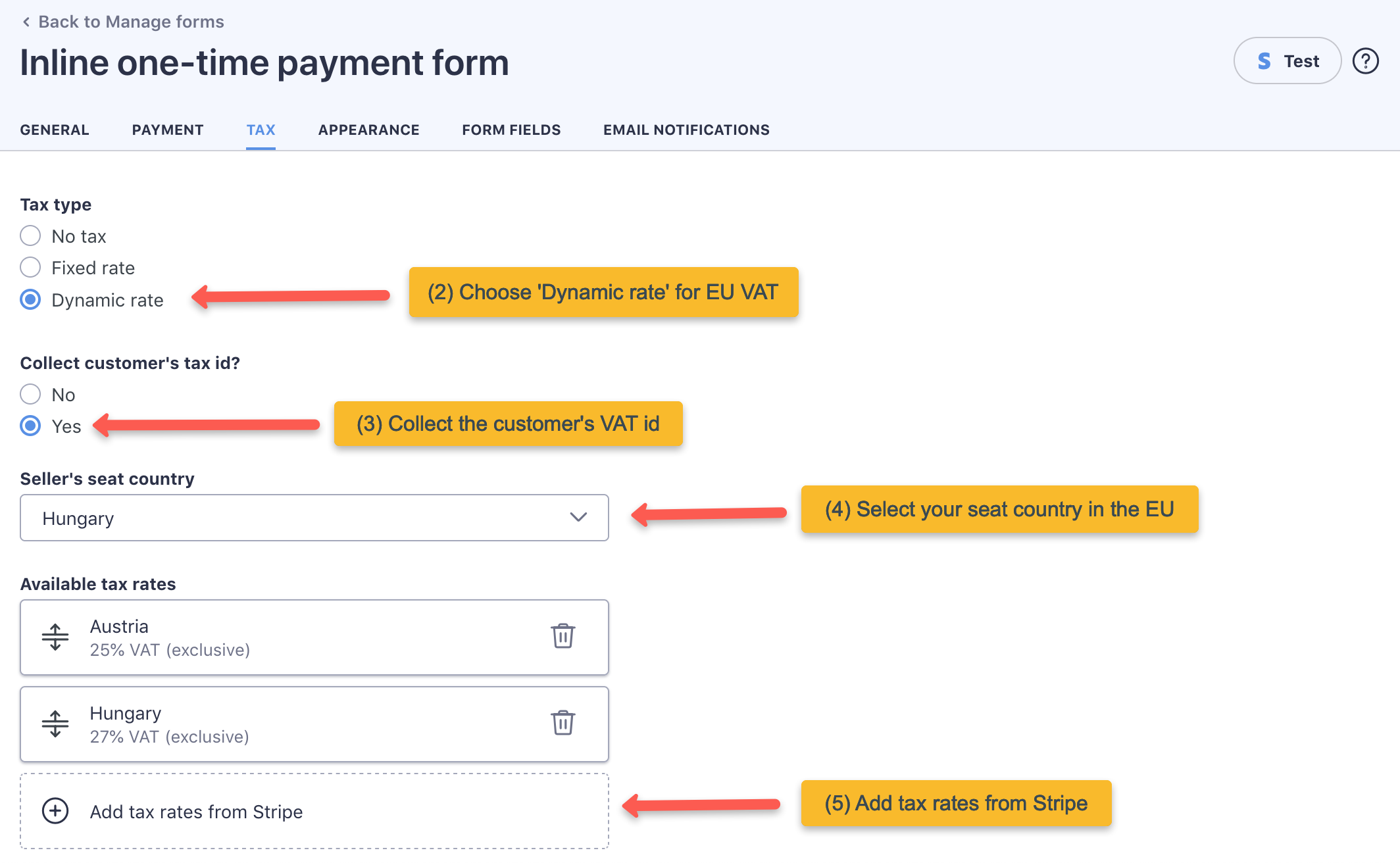 The WP Full Pay plugin will pick the correct EU VAT rate based on country and state.