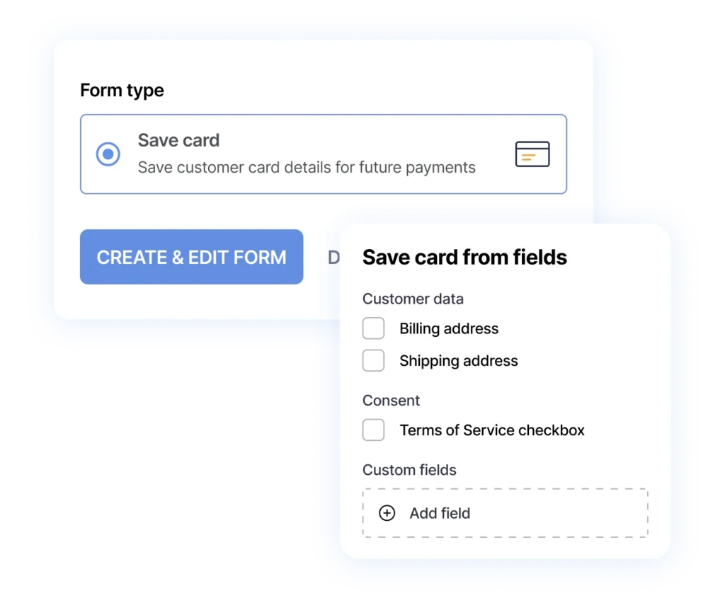 Save customer card details to charge later