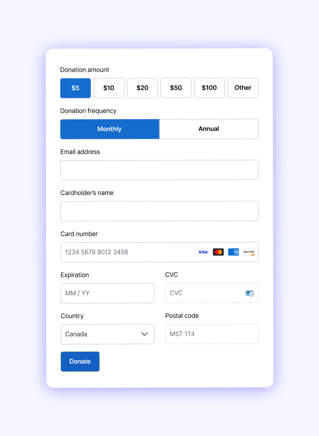 Stripe's subscription form created with WP Full Pay