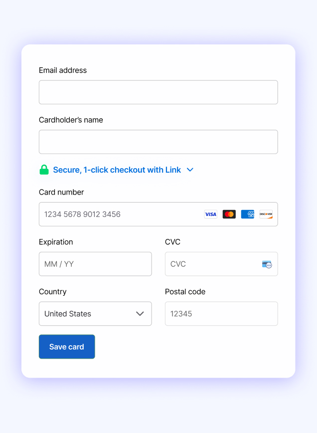 Stripe Save Card form created with WP Full Pay